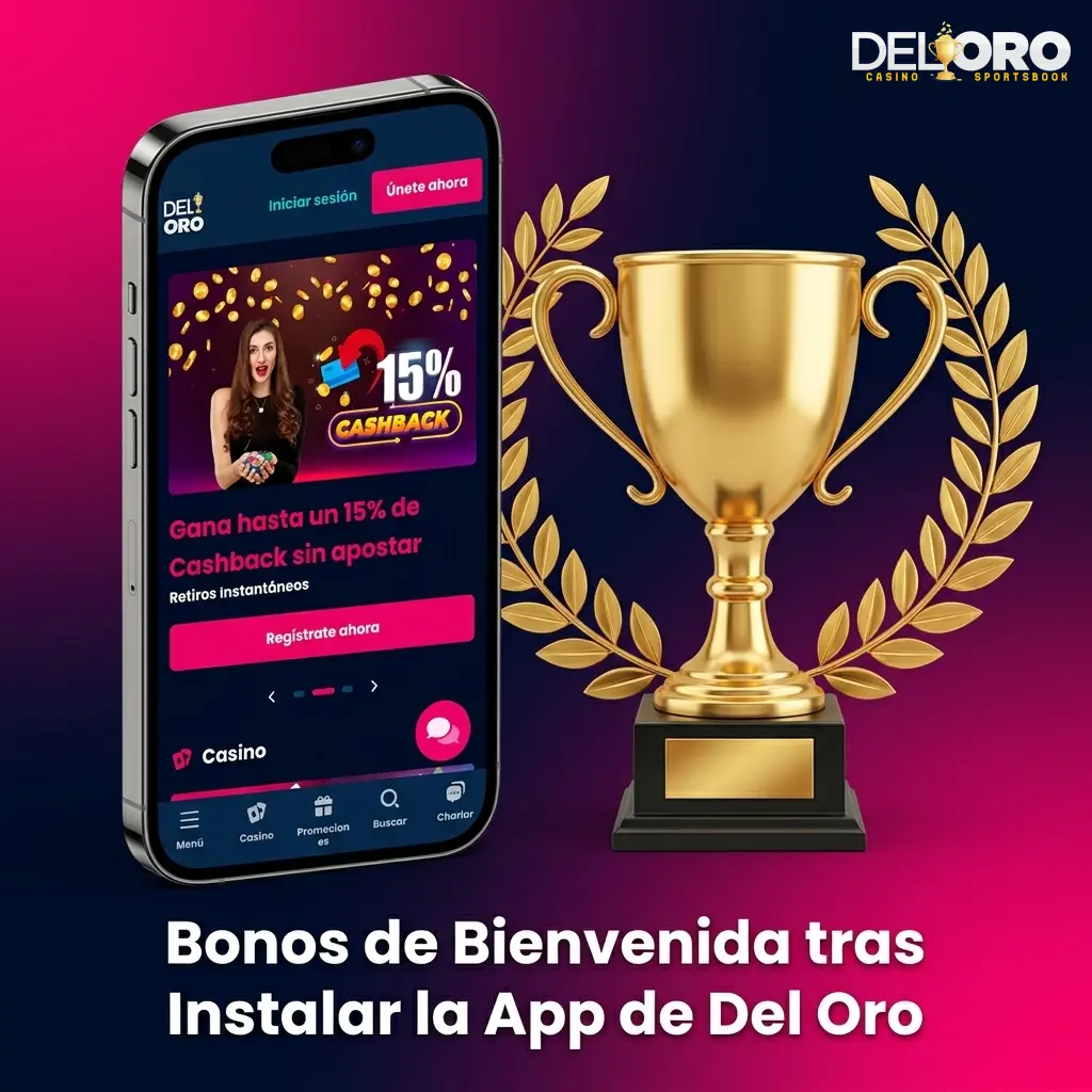Bonos de bienvenida app Del Oro España 2026: casino 150% hasta 1500€, apuestas, giros gratis y cashback