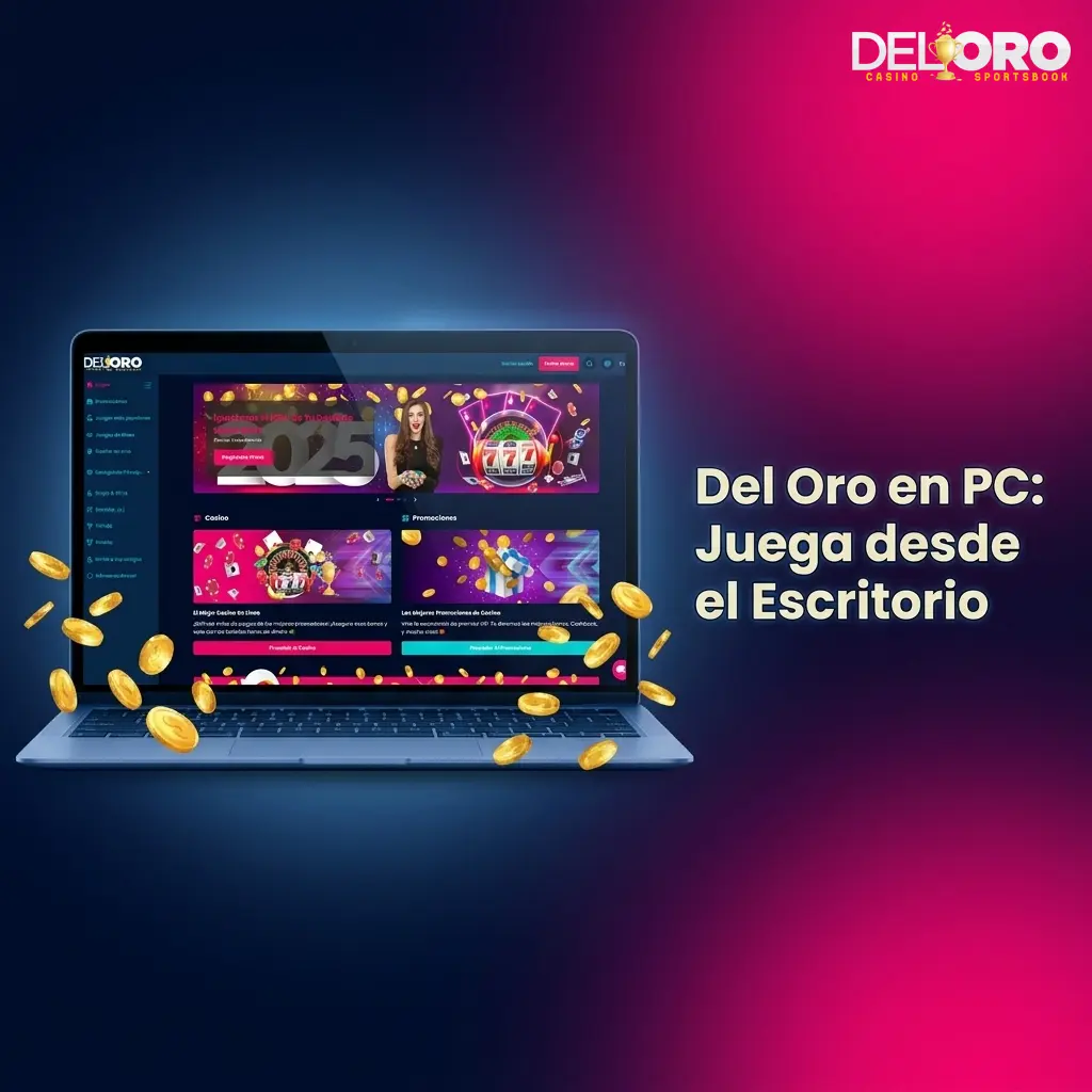 Jugador accediendo a Del Oro Casino desde el navegador de un PC con Windows sin necesidad de descargar software