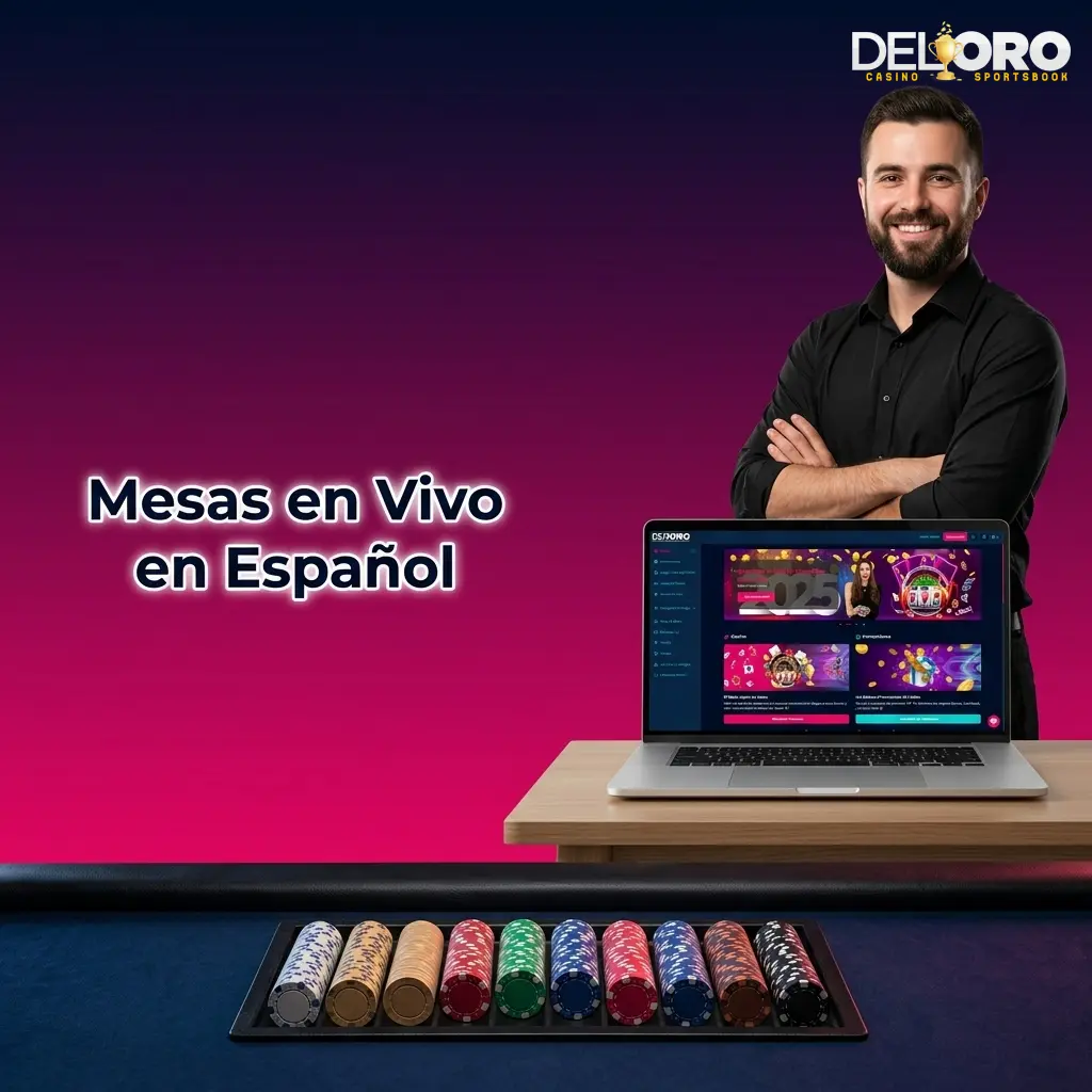 Mesas de casino en vivo en español con crupiers nativos en Del Oro, incluyendo ruleta, blackjack y baccarat