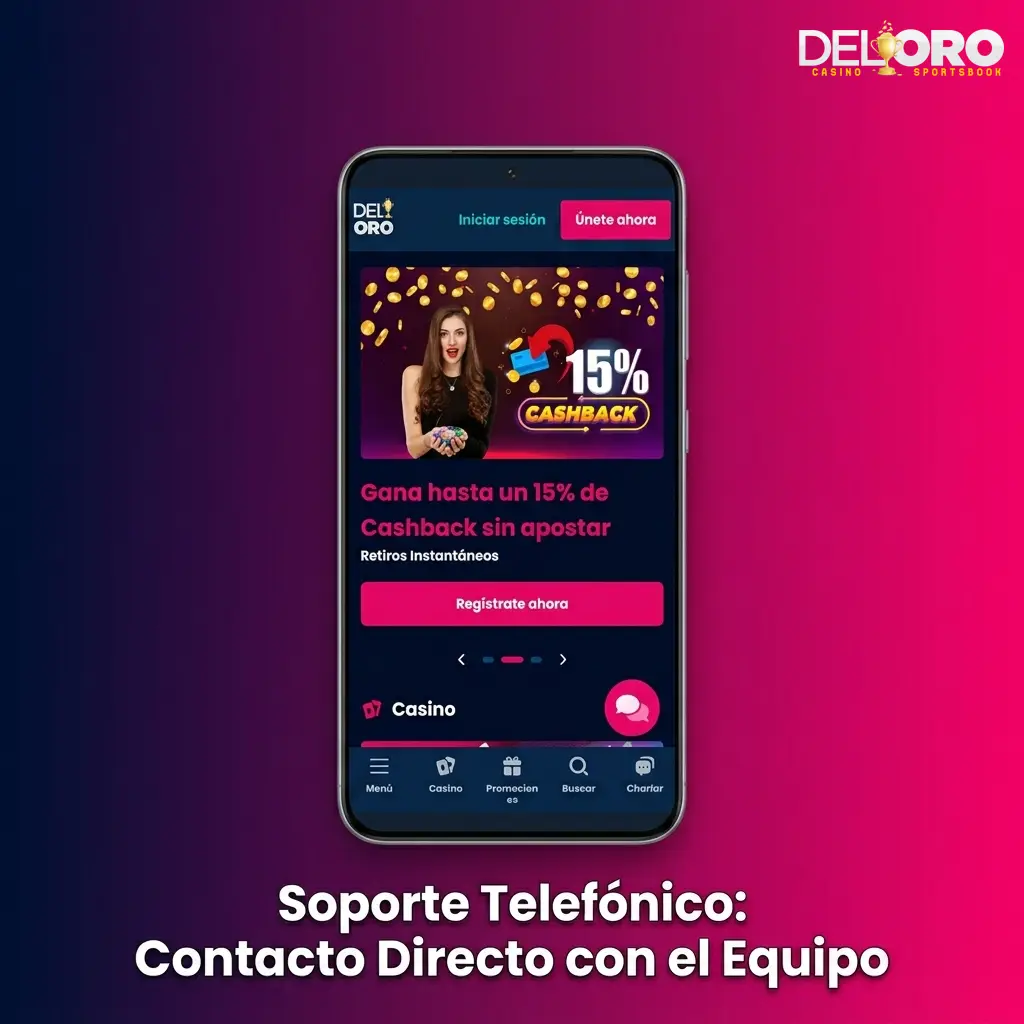 Agente de soporte telefónico Del Oro atendiendo consultas urgentes con tiempo de espera menor a 5 minutos