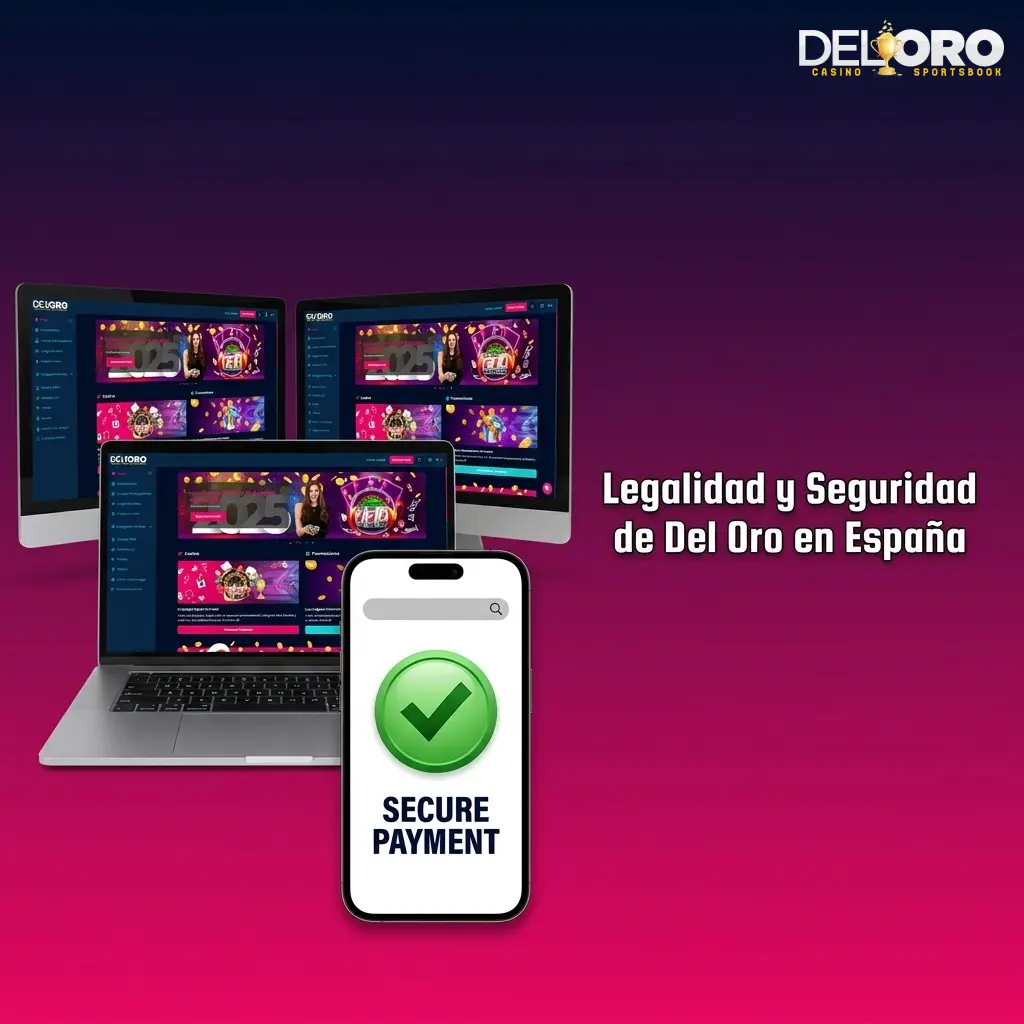 Plataforma Del Oro con licencia regulada en España, cifrado SSL 256 bits y herramientas de juego responsable para jugadores