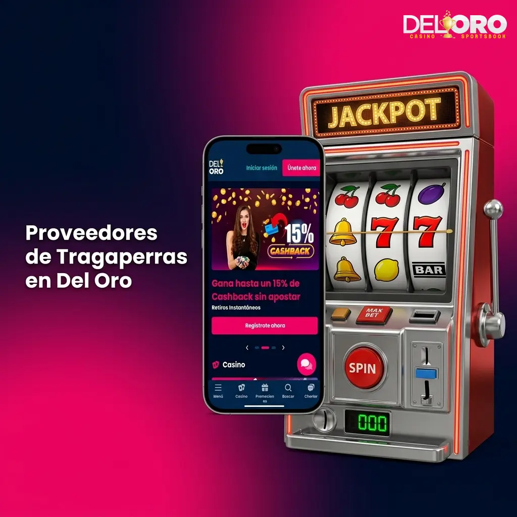 Proveedores de tragaperras en Del Oro: Pragmatic Play, NetEnt, Play'n GO y más de 40 desarrolladores certificados