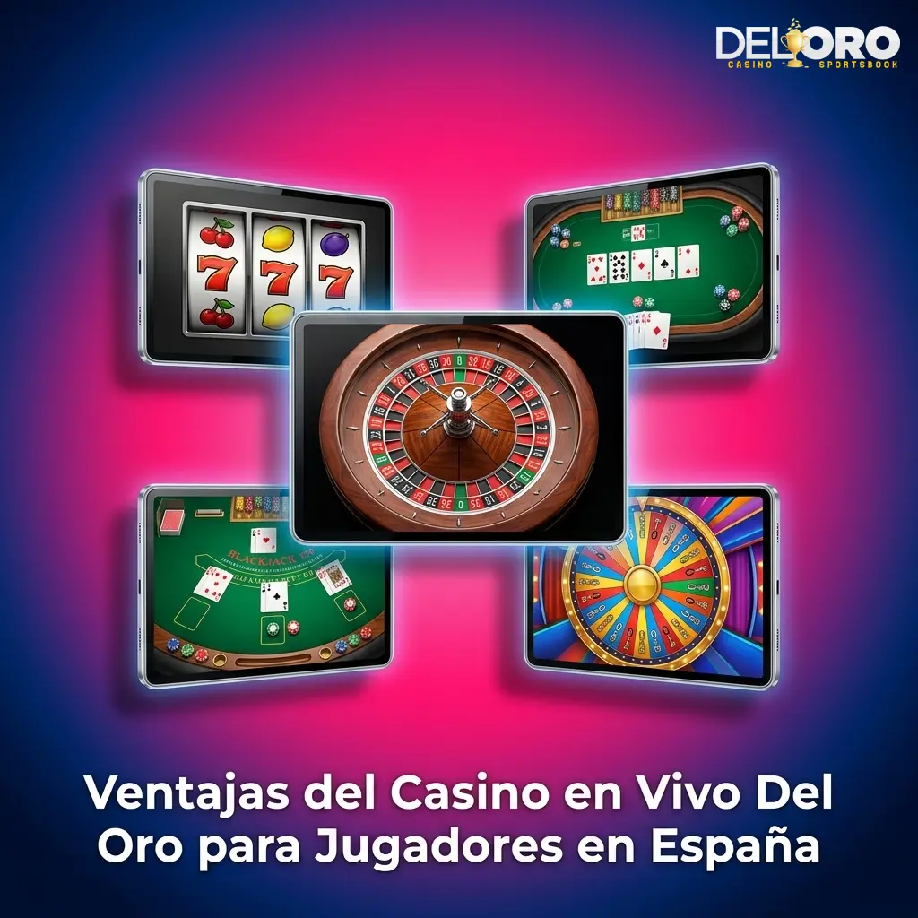 Casino en vivo Del Oro con crupiers reales en HD, mesas en español y variantes de ruleta, blackjack y baccarat
